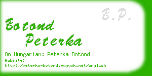 botond peterka business card